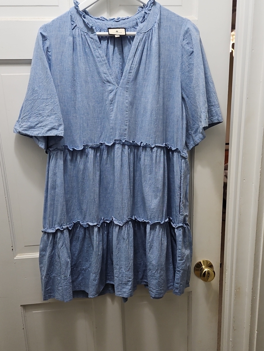 Tuckernuck Light Blue Tiered Mini Dress